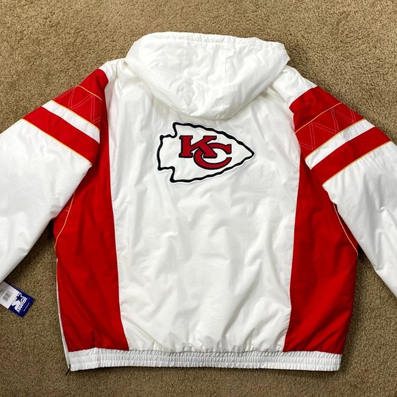 Kansas City Chiefs Jacket Starter Half Zip Hooded WHITE   XL - Picture 7 of 8